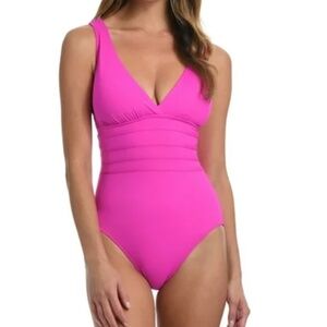 La Blanca ORCHID Island Goddess Multistrap Cross Back One Piece Swimsuit